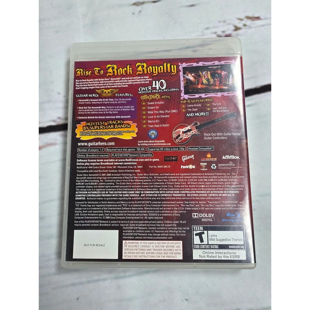 Guitar Hero Aerosmith Sony PlayStation 3 PS3 Game Activision